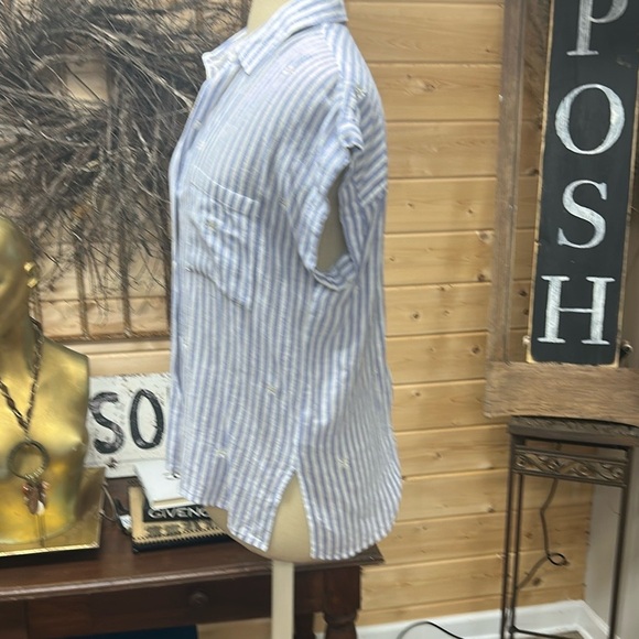 Rails blue striped daisy embroidered top - Picture 7 of 13